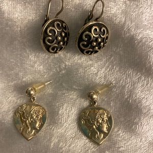 2 Pair Earrings Sterling